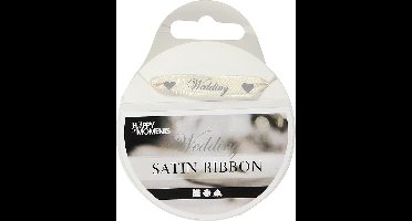 Satijnlint, B: 10 mm, off-white, 8 m/ 1 rol