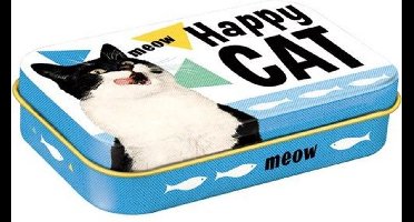 Happy Cat Tinnen Opbergdoosje