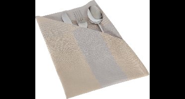Set 4 Damast Servetten Lineair Taupe Grijs De Witte Lietaer