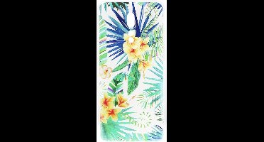 Shop4 - Oppo Reno Z Hoesje - Zachte Back Case Bloemen en Bladeren Transparant