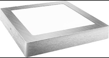 LED plafondlamp - opbouw vierkant - Warm wit - zilver - 12W