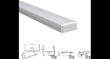 Led strip profiel opbouw - 4 meter - 10 mm - Profiel voor led strips - Led profiel opbouw - Wit