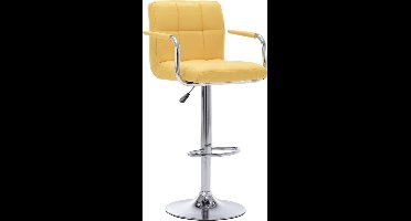 vidaXL - Barstoel - stof - geel