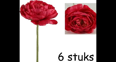 Ranonkel Novella kunstbloemen Fuchsia - 34 cm - 6 Stuks
