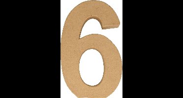 Artemio cijfer 6 papier-maché 15 cm