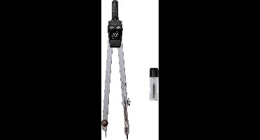 SOHO Passer Staal 2–delig – Ergonomische passer voor tekenen – Hoogwaardige tekenpassers – Compacte en handige passer – Zilver/Zwart