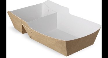 Frietbakje | A23 | Kraft/Wit | BIO | (A7+saus) | 400 stuks