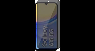 Privacy Screenprotector geschikt voor Samsung Galaxy A15 - Volledig Dekkend Glas Screen Protector