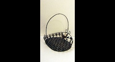 Mandje - Met handvat - Smeedijzer - Landelijk - Bruin - 40x31x37cm
