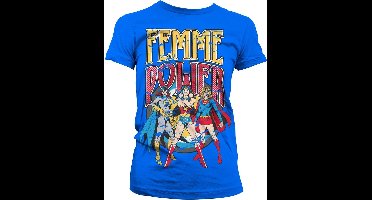 DC Comics Femme Power Girly Tee Damen T-Shirt Blue-M