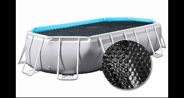 W'eau Premium solar cover ovaal - 800 x 416 cm (zeilmaat 794 x 410) - Zwart