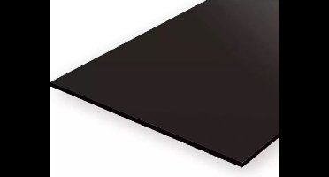 Evergreen Modelbouwdecoratie - 9515 Gladde Plaat Zwart 152mmX292mm 2,0mm Dik - 2 stuks Styreen
