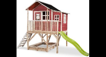 EXIT Loft 550 Houten Speelhuis - Speelhuisje voor Buiten - FSC Hout - Kinderen - Rood