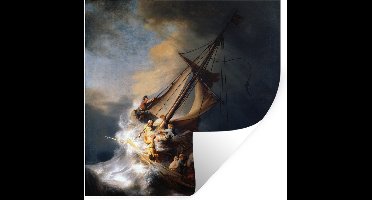Muurstickers - Sticker Folie - De storm op het meer van Galilea - Rembrandt van Rijn - 30x30 cm - Plakfolie - Muurstickers Kinderkamer - Zelfklevend Behang - Zelfklevend behangpapier - Stickerfolie