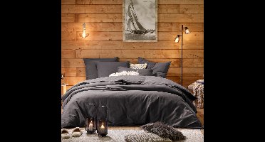 De Witte Lietaer Dekbedovertrek Laura Ebony - Tweepersoons - 200 x 200/220 cm - Katoen Flanel