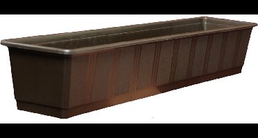 Geli Plantenbak - bruin - rechthoekig - kunststof - 80 x 17,5 cm - Bloembakken/plantenbakken voor binnen/buiten