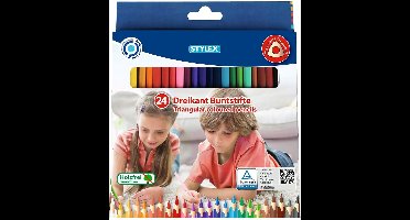 Stylex Driehoekige Kleurpotloden 24 Kleuren