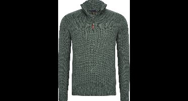Mario Russo Skipper - Heren Trui - Half Zip - Groen - XXL