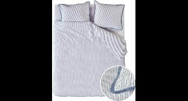 At Home by BeddingHouse Minimalist dekbedovertrek - Lits-Jumeaux - 240x200/220 - Blauw