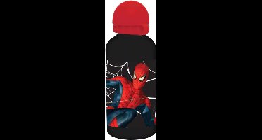 Spiderman Drinkbeker zwart - Schoolbeker Beker Waterfles Fles Marvel Aluminium