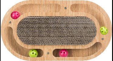 Trixie Krabkarton - Met Speelgoed - Hout - Met Catnip - 46X25X4 cm