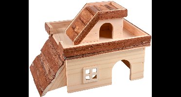 Knaagdierenspeelgoed - Duvoplus - Houten hacienda - 34x24x22CM