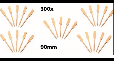 500x Luxe cocktailprikker Bamboe 90mm naturel - prikkers kaasblokje hout cocktail borrel tapas snack prikker