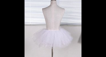 New Age Devi - XS-S-M Witte Tule Petticoat Tutu - Ballet, Turnen, Bruid, Engel, Rock 'n' Roll - Onderrok Rokje in Dunne Tule