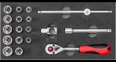 Gedore Red Dopsleutelset 3/8 Inch 1/3 Ct-module Zilver 7-delig