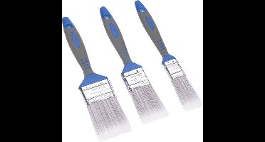 FX Tools Verfkwasten - set 3x stuks - plat - kunststof handvat - 25/38/50 mm breed - schilderen