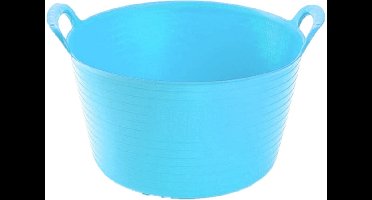 Plasticforte flexibele emmer/kuip - 5x - blauw - kunststof - rond - 56 liter - 60 x 53 x 38 cm - wasmanden - tuinafval - speelgoed