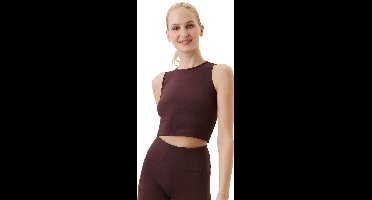 Björn Borg Stockholm Crop Rib Tank - sportshirts - Brown - Vrouwen