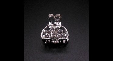 Haarklem metaal klein tas halve ronde