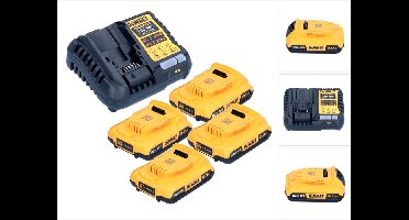 DeWalt DCB 1104 D4 accu-starterset 12 V / 18 V 4x accu 2,0 Ah + DCB 1104 oplader