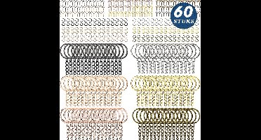 210-Delig Set Sleutelringen met Ketting, Buigringen en Schroefoogjes - 6 Kleuren Compleet Sleutelhangers Ringen Maken Set - Keychain Sleutelring DIY Knutselpakket - Splitringen voor Hobby - 25 mm Keyring Sleutel Rings labels - Zilver/Goud/Zwart