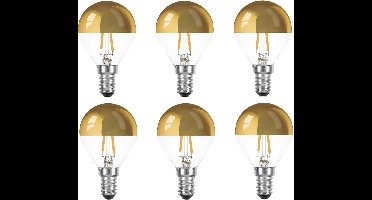 6 stuks | Ledmaxx LED kopspiegellamp goud 2W 180lm 2700K Niet-Dimbaar A60 | E14 | Extra Warm Wit | 2 watt | 20.000 Branduren