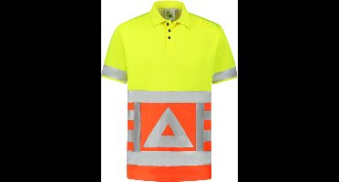 JS Poloshirt Verkeersregelaar met Korte Mouw - RWS Geel-Oranje - Maat 3XL