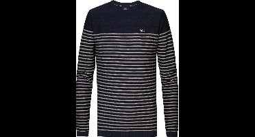 Petrol Industries - Heren Gestreepte Trui Ramble - Blauw - Maat L