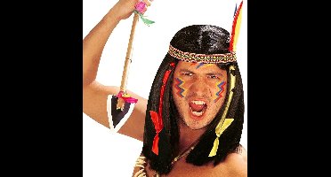 Indianen pruik met veren