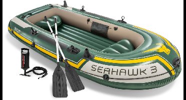 Intex Seahawk 3 Boot Set - 295 x 137 x 43 cm - Inclusief peddels en pomp