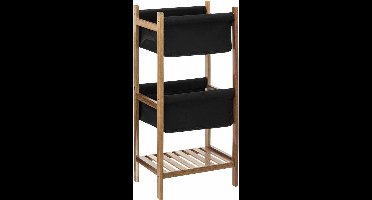 5Five Laag Badkamermeubel Blackacia - Zwart - Afneembare hoes - H73,2 CM