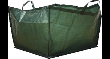Toolland Tuinafvalzak, vierkant, polyester, groen, 190 liter