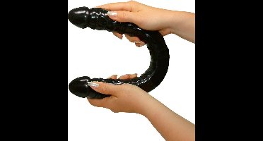 You2Toys – Thermoplast Ultra Dong Dubbele Dildo in Penis Vorm met Vol en Stevig Ontwerp – 43 cm – Zwart