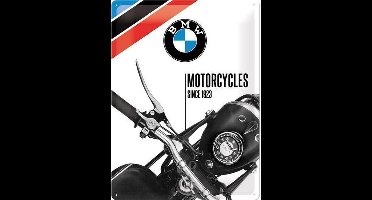 BMW Motorcycles 1923 Metalen wandbord in reliëf 30x40 cm
