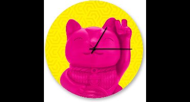 Mustard Desktop Klok - Lucky Cat