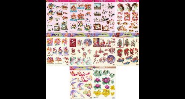 10x 3DA4 Knipvellen - Voor elk wat wils - Maak prachtige kaarten en scrapbook - Inhoud verschillend per pakket