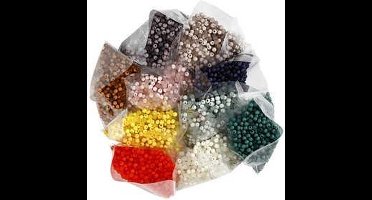 Plastic Kralen, d: 6 mm, gatgrootte 1,5 mm, 10x40 gr, kleuren assorti