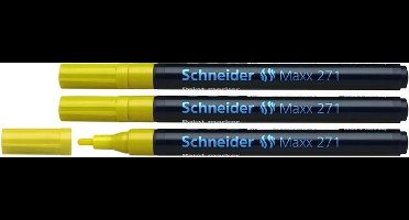 Schneider lakmarker - Maxx 271 - lijnbreedte 1-2 mm - geel - 3 stuks - verfstift - S-127105-3