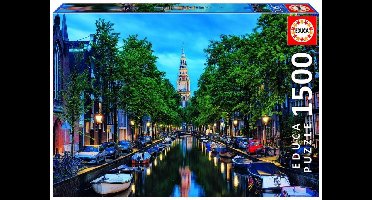 Amsterdamse gracht bij valavond - puzzel 1500 stukjes