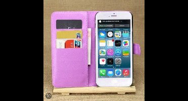 MW Wallet Book Case Lychee Paars voor Apple iPhone 6 Plus